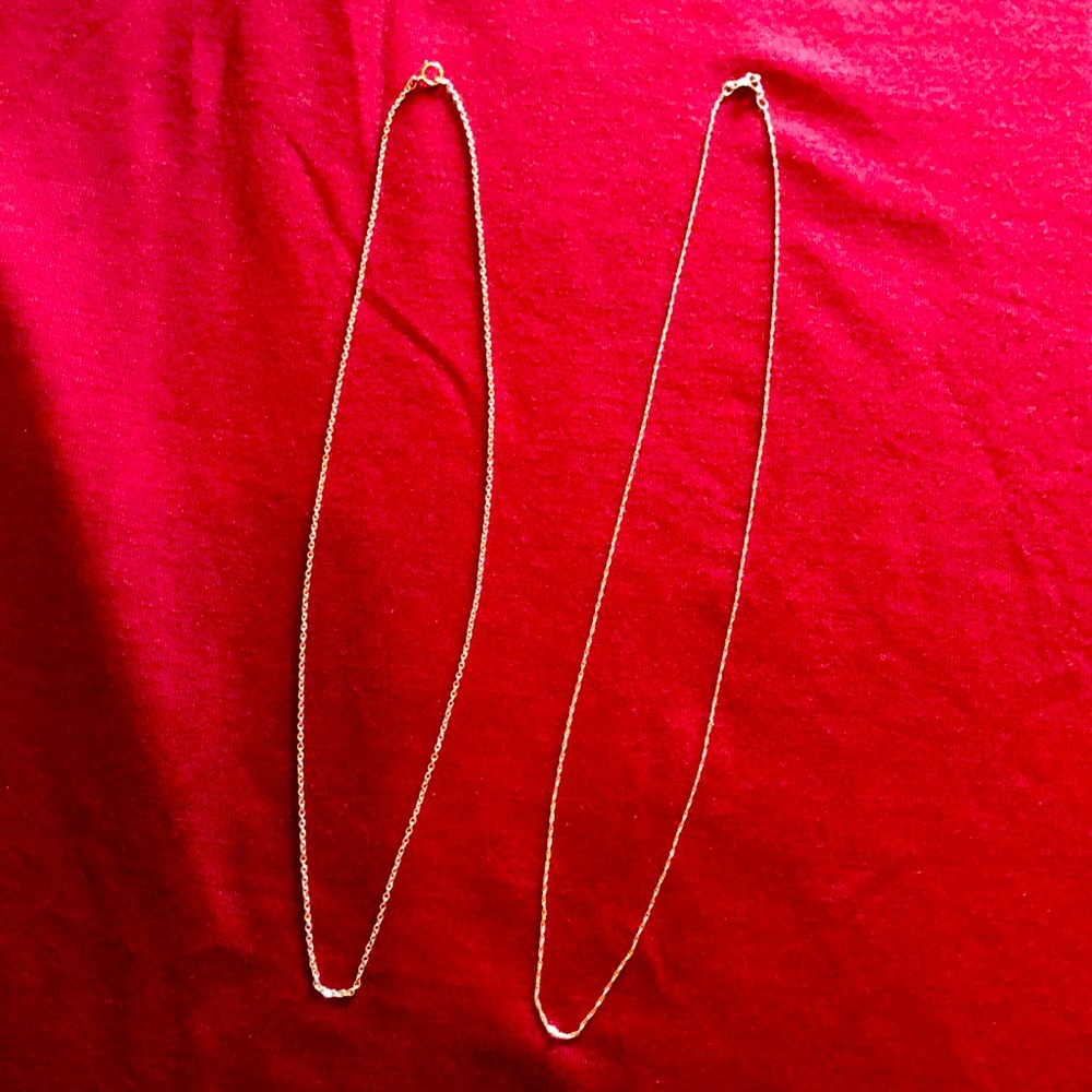 2 Sterling Silver Chains - marker .925